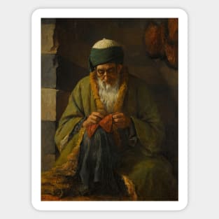 Man Sewing by Henriette Browne Sticker